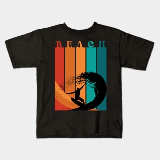 Beach. It's Always Summertime, Somewhere. Fun Time. Fun Summer, Beach, Sand, Surf Design. Kids T-Shirt